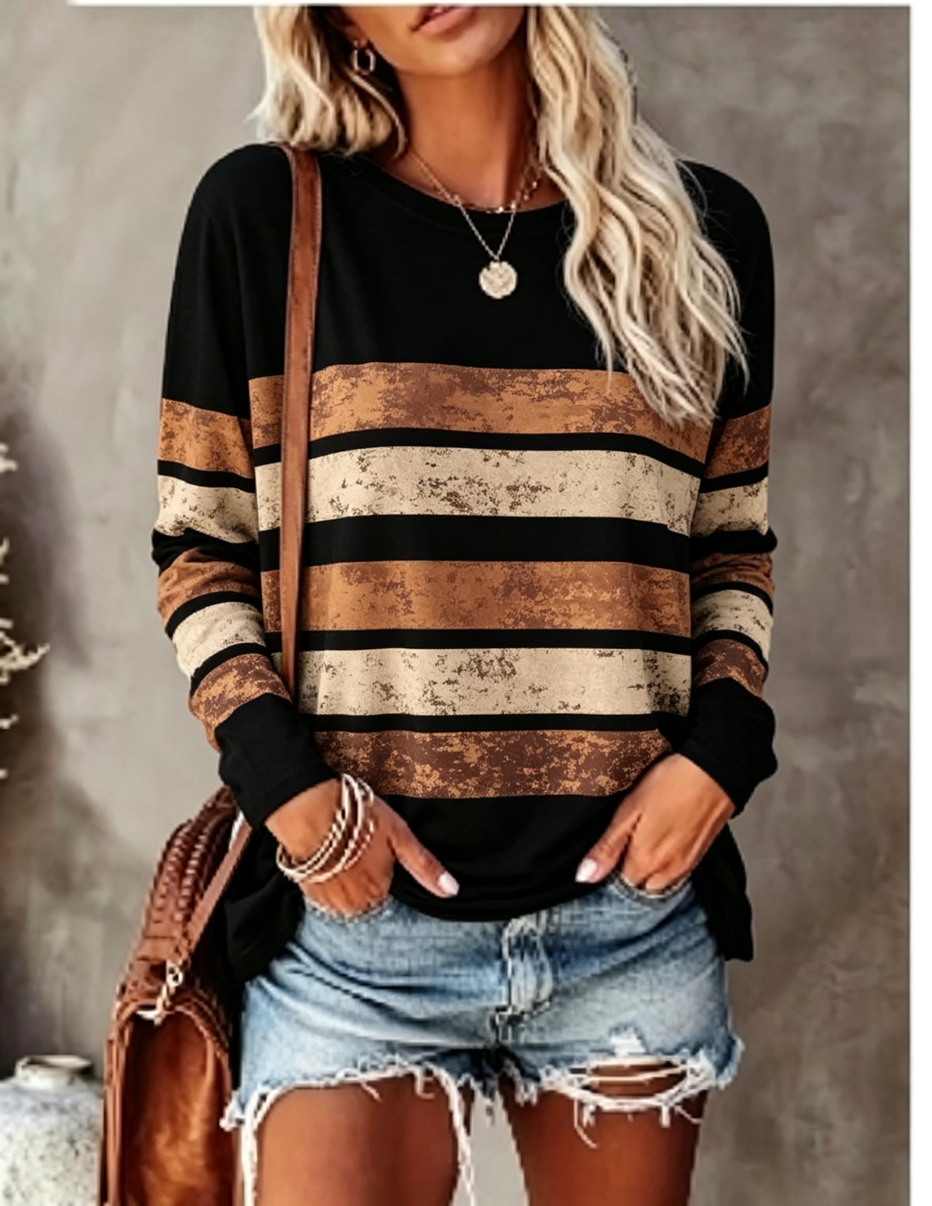 Blouses - Kaos Lengan Panjang Wanita, Model Vintage