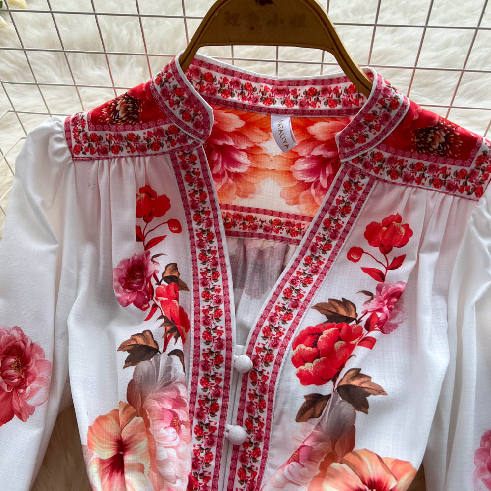 Gaun Malam Istana Antik Elegan - French Vintage Floral Midi Dress ulasan dan harga