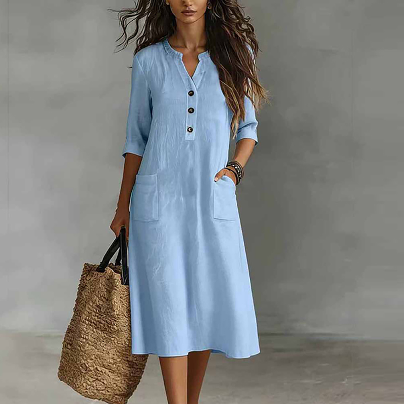 Gaun Midi Wanita Kasual Warna  - Boho Summer Beach Maxi Dress ulasan dan harga