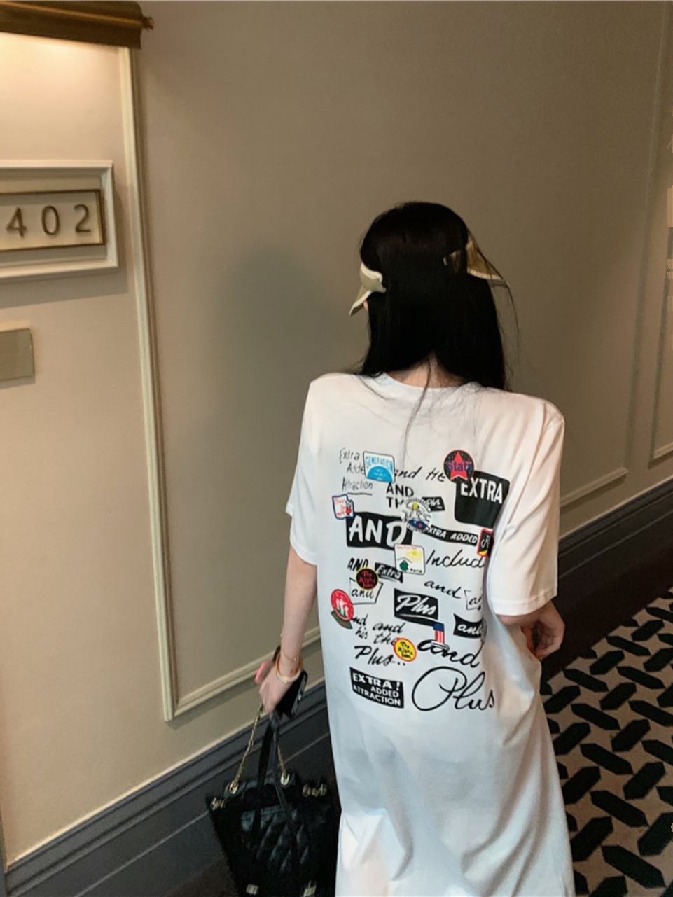 Gaun T-shirt Lengan Pendek War - Korean Style A Line Shirt Dress ulasan dan harga