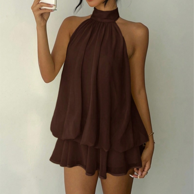 Gaun Mini Halter Neck Musim Pa - Y2K Backless Halter Mini Dress ulasan dan harga