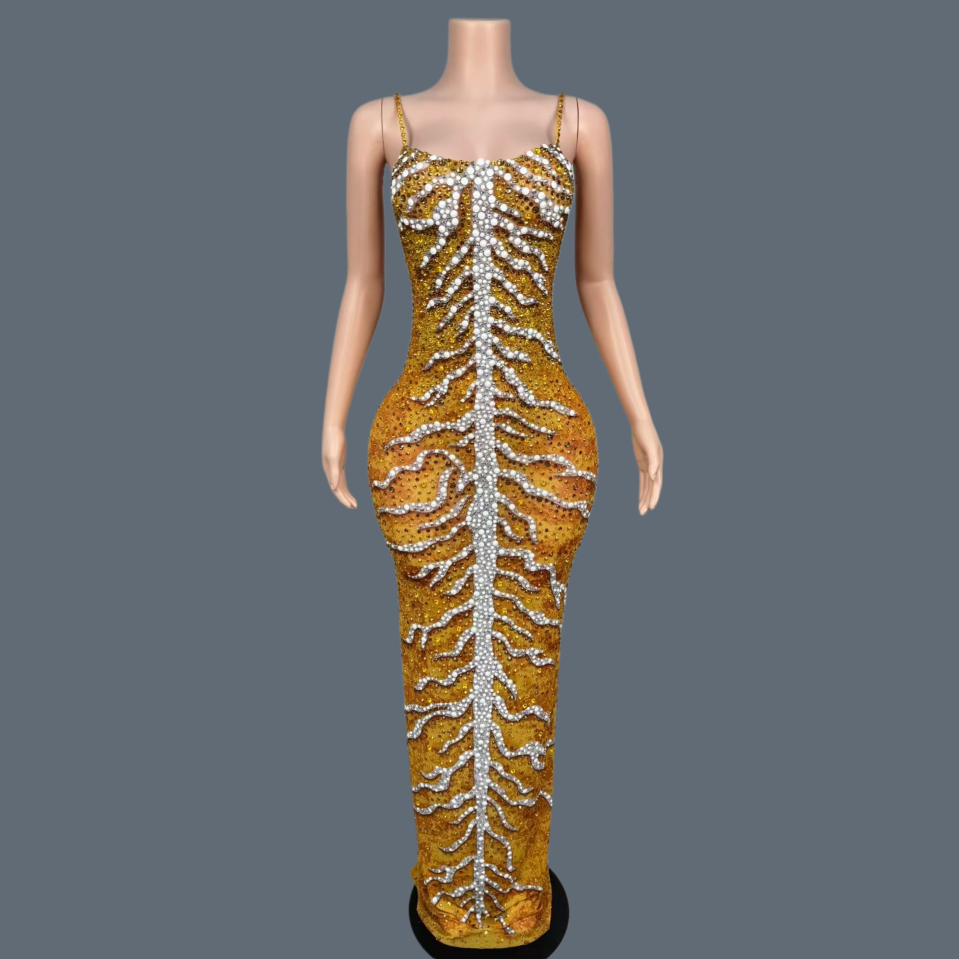 Gaun Panjang Elegan Berbahan S - Sparkly Rhinestone Club Party Dress ulasan dan harga
