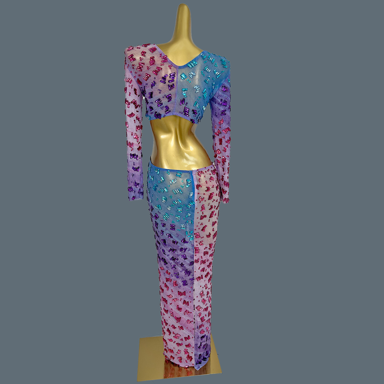 Gaun Panjang Berhias Rhineston - Sparkly Rhinestone Club Party Dress ulasan dan harga
