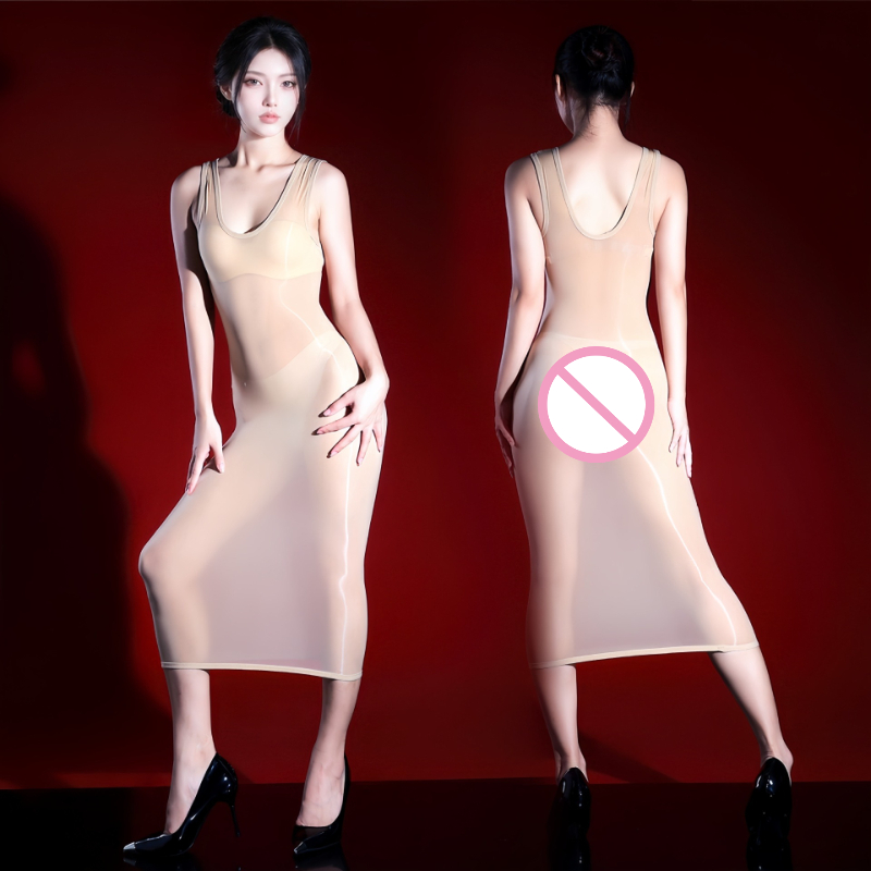 Gaun Seksi Wanita Tanpa Lengan - Sexy Mesh Sheer Bodycon Dress ulasan dan harga