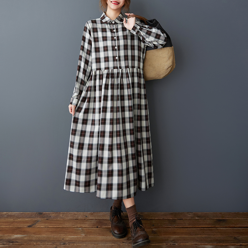 Rok panjang model A-line denga - Korean Style A Line Shirt Dress ulasan dan harga