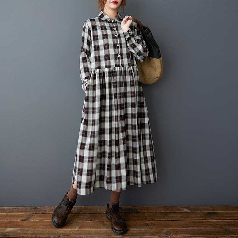 Rok panjang model A-line denga - Korean Style A Line Shirt Dress ulasan dan harga